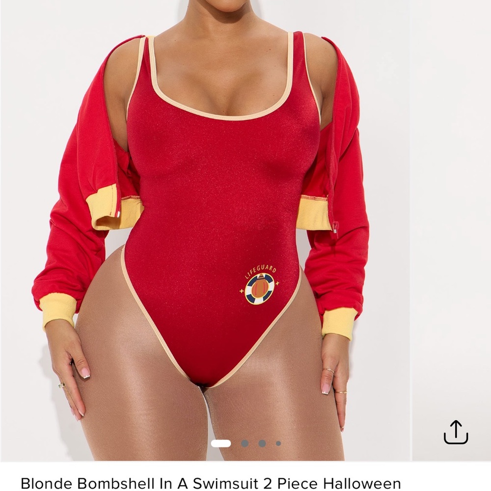 Fashion nova costume red and Yellow Swimsuit Set